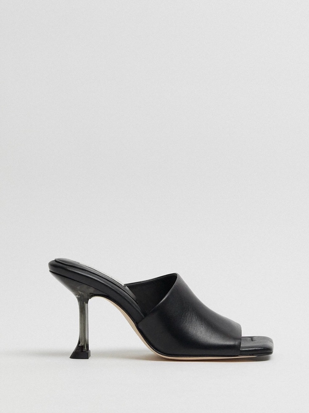 Miista Miri Black Leather Mule Heels